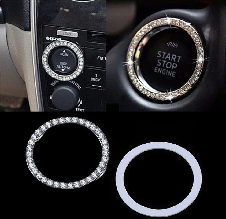 CRYSTAL CAR ENGINE START STOP BUTTON RING